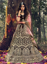 Load image into Gallery viewer, Bridal Look Maroon Color Velvet Base With Stone And Dori Work Lehenga Choli Set
