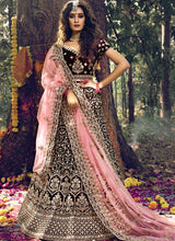Load image into Gallery viewer, Magnificent Maroon Velvet A-line Lehenga Choli Set
