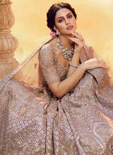 Load image into Gallery viewer, Shop Fabulous grey colored Soft Net base embroidered Lehenga Choli
