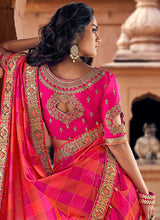 Load image into Gallery viewer, Buy presenting decent pink colored with embroidered blouse silk base saree
