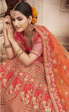 Load image into Gallery viewer, buy red marvelous bridalwear heavy work silk base lehenga choli
