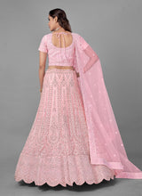 Load image into Gallery viewer, Shop now Dori And Stone Work Soft Net Fabric Pink Color Lehenga Choli
