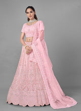Load image into Gallery viewer, Dori And Stone Work Soft Net Fabric Pink Color Lehenga Choli
