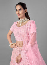 Load image into Gallery viewer, Order Dori And Stone Work Soft Net Fabric Pink Color Lehenga Choli
