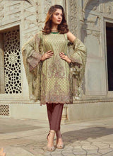 Load image into Gallery viewer, Fabulous Georgette fabric Olive Green color Pakistani style salwar kameez
