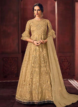 Load image into Gallery viewer, latest light green colored heavy worked soft net base gown
