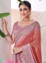 Load image into Gallery viewer, Order now Appealing Look Dark Pink Color Silk Material Embroidered Saree
