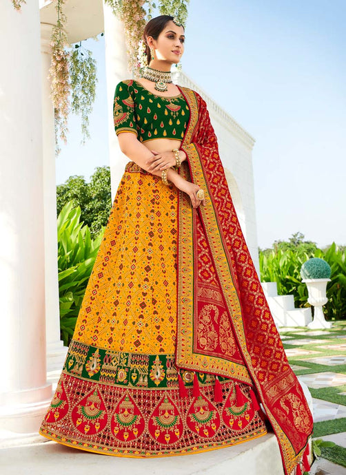 Forest green colored heavy sequins and stone bridesmaid lehenga choli