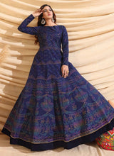 Load image into Gallery viewer, shop Navy Blue Colored Taffeta Silk Base Partywear Designer Gown

