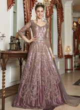 Load image into Gallery viewer, heavenly hot pink colored stone work soft net base gown
