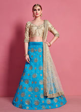 Load image into Gallery viewer, Stylish Sky Blue color Art Silk base Lehenga Choli with Sequins work
