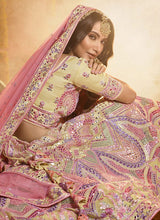 Load image into Gallery viewer, Buy Splendid Off-White And Pink Organza Base Trendy Lehenga Choli
