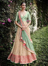 Load image into Gallery viewer, Shop dashing look beige color soft net base lehenga Choli With fully worked blouse
