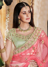 Load image into Gallery viewer, buy Pista Green Color Royal Look Lehenga With Matching Choli Set
