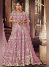 Load image into Gallery viewer, delightful purple color soft net base heavy embroidery work lehenga choli
