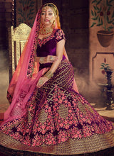 Load image into Gallery viewer, Shop Royal wine color bridal look heavy work lehenga choli
