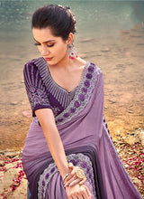Load image into Gallery viewer, Shop popular purple colored partywear designer saree
