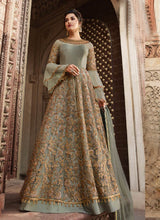 Load image into Gallery viewer, grey Gorgeous zari and stone work heavily embellished anarkali suit
