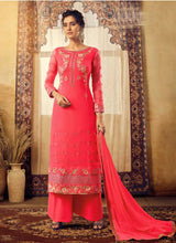 Load image into Gallery viewer, fantastic partywear Neon pink palazzo salwar suit
