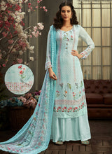 Load image into Gallery viewer, Shop sky blue palazzo suit
