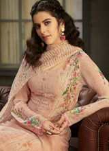 Load image into Gallery viewer, Buy Magnificent peach colored georgette base printed palazzo suit
