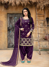 Load image into Gallery viewer, modish georgette base Wine color  sharara suit with dupatta set
