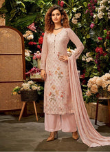 Load image into Gallery viewer, Pale Pink Color Georgette Fabric Sequins Work Palazzo Salwar Suit
