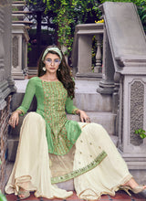 Load image into Gallery viewer, Order Gorgeous green colored Georgette base Sharara Suit
