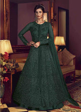 Load image into Gallery viewer, Fabulous green color Net Base Heavy Embroidery Work Anarkali Suit With Dupatta Set
