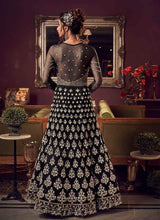 Load image into Gallery viewer, Buy Attractive Black color Embroidery Work Anarkali Suit With Dupatta Set
