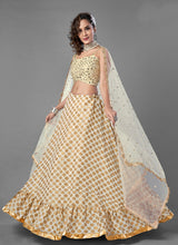 Load image into Gallery viewer, Shop now White Color Zari And Mirror Work Silk Material Lehenga Choli
