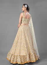 Load image into Gallery viewer, Buy online White Color Zari And Mirror Work Silk Material Lehenga Choli
