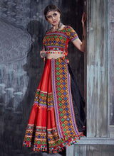 Load image into Gallery viewer, buy Red color Heavy work Cotton fabric Navratri Special Lehenga Choli

