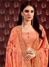 Load image into Gallery viewer, Buy charming cantaloupe orange colored designer party wear salwar suit
