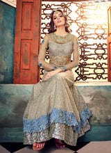 Load image into Gallery viewer, shop Gorgeous grey heavily embellished designer Pakistani suit
