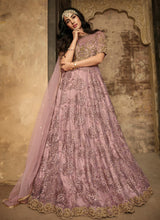 Load image into Gallery viewer, Book Precious purple embroidered  soft net designer gown
