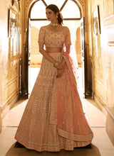 Load image into Gallery viewer, Peach Color Gota And Stone Work Crepe Material Lehenga Choli
