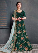 Load image into Gallery viewer, gorgeous green colored heavy work embroidered lehenga choli
