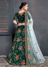 Load image into Gallery viewer, buy gorgeous green colored heavy work embroidered lehenga choli
