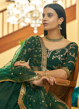 Load image into Gallery viewer, online Stunning Green color Art Silk base Lehenga Choli with Zari and Sequin work
