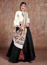 Load image into Gallery viewer, Silk base White and Black color Mirror and Resham work Lehenga Choli
