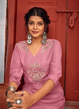 Load image into Gallery viewer, Buy graceful full sleeve cotton base zari work wear kurti
