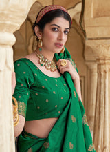 Load image into Gallery viewer, buy Green Colored Banarasi Silk Material Silk Weave Work Saree
