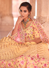 Load image into Gallery viewer, shop Yellow Color Georgette Material Thread And Stone Work Lehenga

