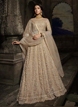 Load image into Gallery viewer, amazing off-white colored heavy work embroidered gown

