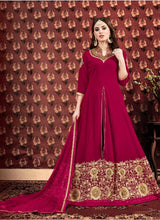 Load image into Gallery viewer, mesmerizing Pink Color a-line slit cut anarkali suit with dupatta set
