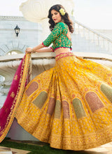 Load image into Gallery viewer, online weddingwear yellow colored heavy work lehenga choli
