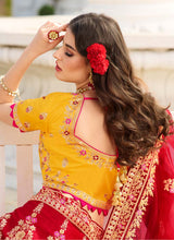 Load image into Gallery viewer, shop refreshing red colored heavy work embroidered lehenga choli
