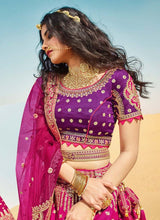 Load image into Gallery viewer, buy traditional wear bridesmaid heavy embroidered silk base lehenga choli
