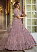 Load image into Gallery viewer, purchase Splendid Pink Dori Zarkan Soft Net Base Lehenga Choli Set
